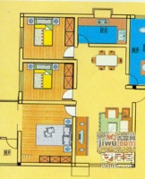 华能公寓2室2厅1卫105㎡户型图