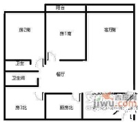 振新大厦2室2厅1卫90㎡户型图