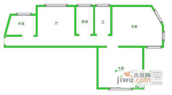 银联花园3室1厅1卫96㎡户型图