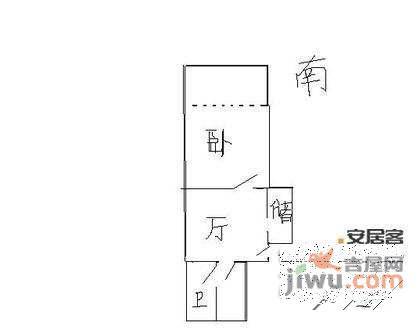 银联花园1室1厅1卫59㎡户型图