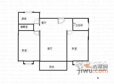 宇泰景苑2室2厅1卫1030㎡户型图