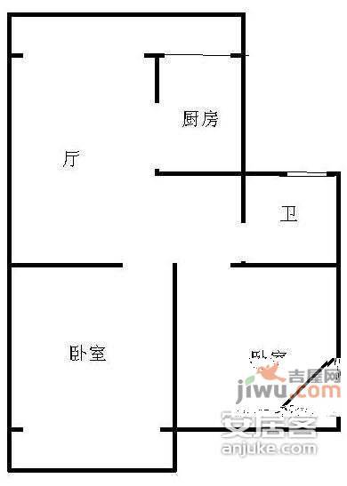 绿寓2室2厅1卫97㎡户型图