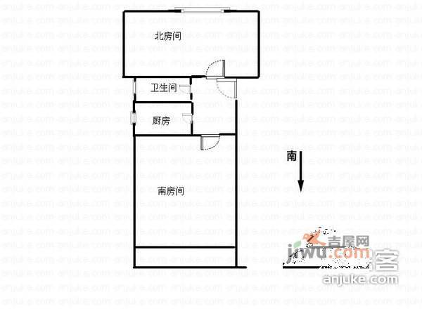 宝元小区2室1厅1卫74㎡户型图