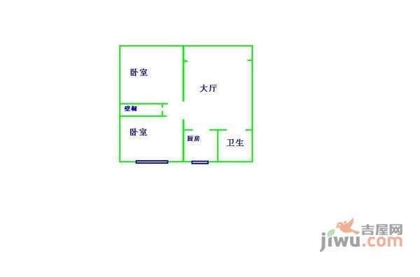 同心苑2室1厅1卫户型图