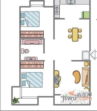 嘉宏紫薇园2室2厅1卫143㎡户型图