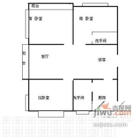 华星公寓3室2厅2卫106㎡户型图