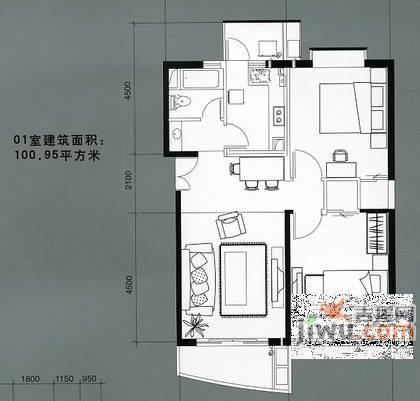 SVA世博花园2室2厅1卫106㎡户型图