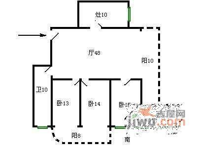 精武大厦3室2厅2卫171㎡户型图