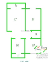 瑞虹新城2室2厅1卫108㎡户型图