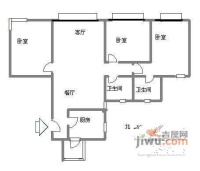 瑞红新城3室2厅2卫131㎡户型图