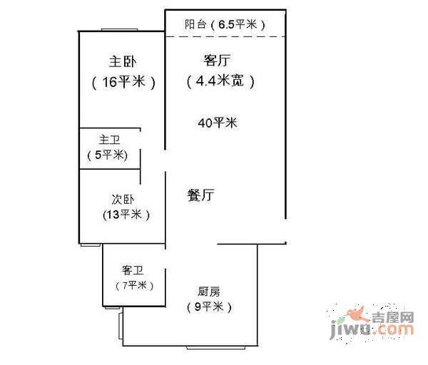 海伦香榭2室2厅2卫116㎡户型图