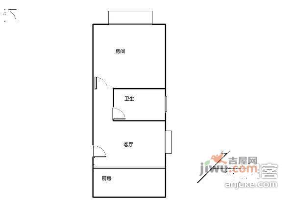 中皇广场1室1厅1卫户型图