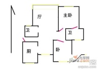 恒城花苑2室2厅2卫101㎡户型图