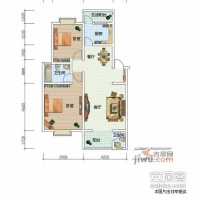 紫虹嘉苑2室2厅1卫112㎡户型图