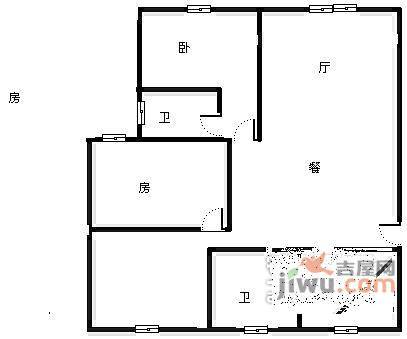 海伦花苑3室2厅2卫160㎡户型图