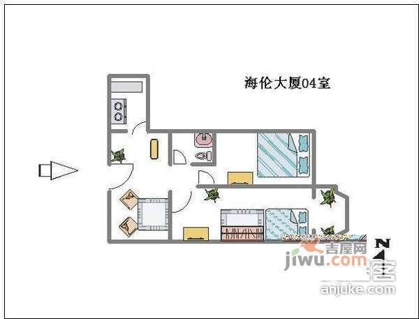 新亚公寓1室1厅1卫户型图