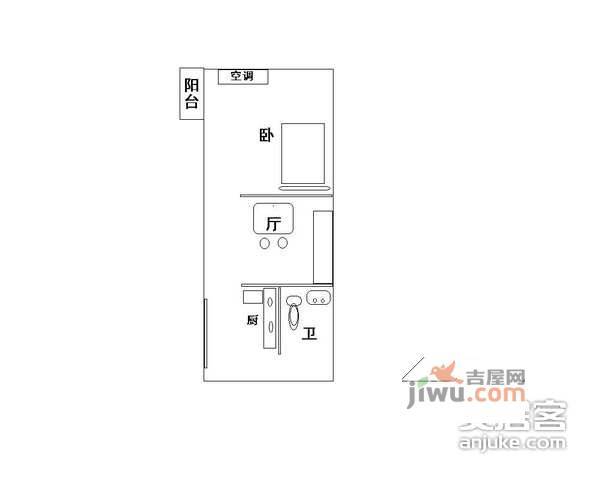 保民新邨1室1厅1卫38㎡户型图