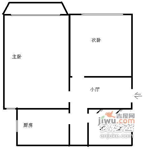 运舫小区2室1厅1卫75㎡户型图