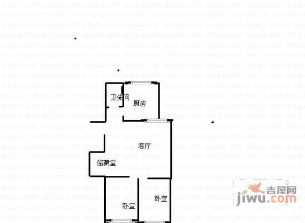 紫竹新苑2室1厅1卫77㎡户型图