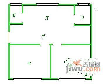 西渡大桥公寓2室2厅1卫88㎡户型图