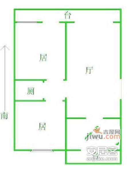 明城新村2室1厅1卫76㎡户型图