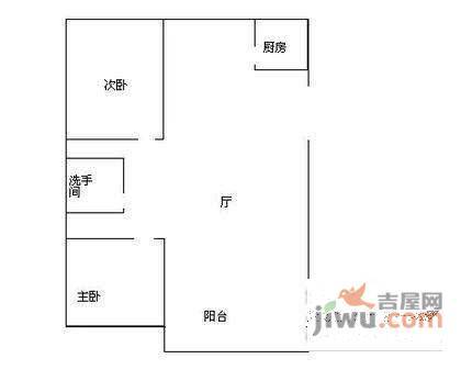 绿地方舟2室2厅1卫52㎡户型图