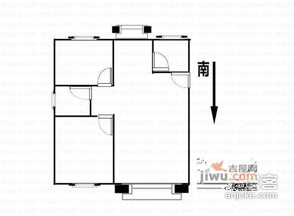 人民北路2室1厅1卫69㎡户型图