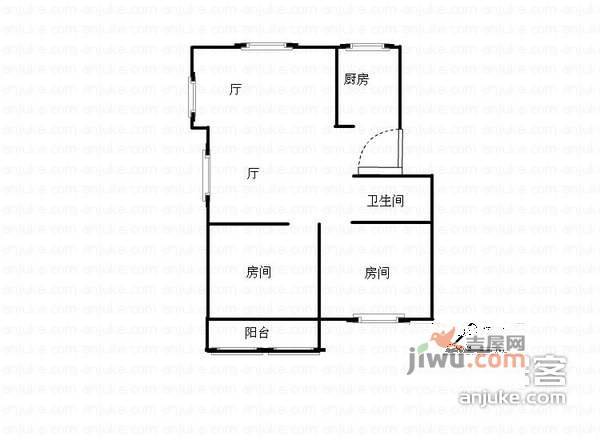 曙光小区2室2厅1卫71㎡户型图