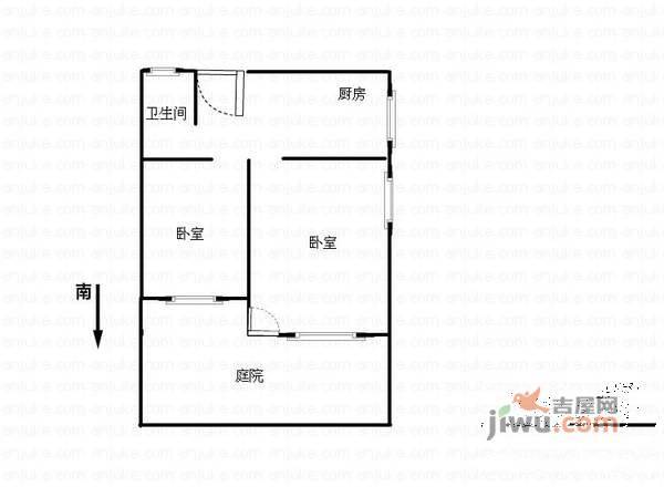 运河新村2室1厅1卫70㎡户型图