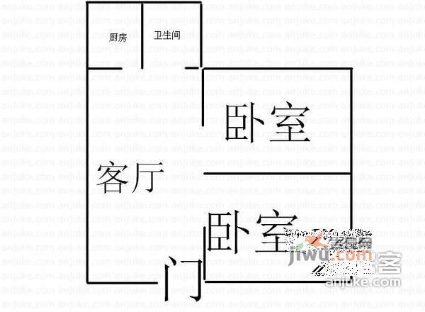 绿地南桥新苑2室1厅1卫98㎡户型图