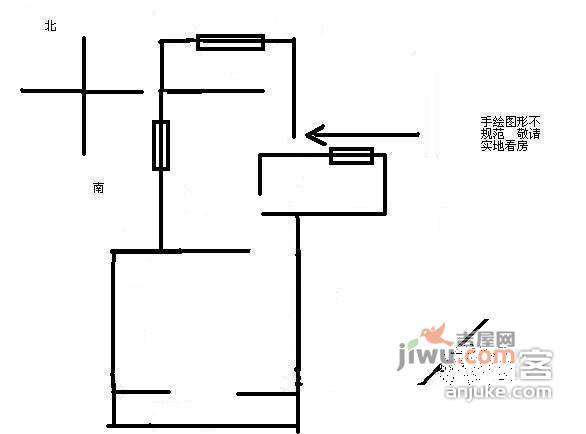 绿地南桥新苑1室1厅1卫66㎡户型图