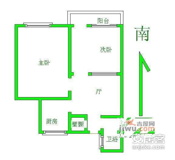 金淞家园2室2厅1卫87㎡户型图