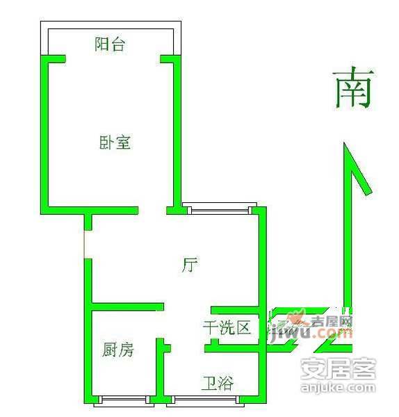 新泾家苑1室1厅1卫55㎡户型图