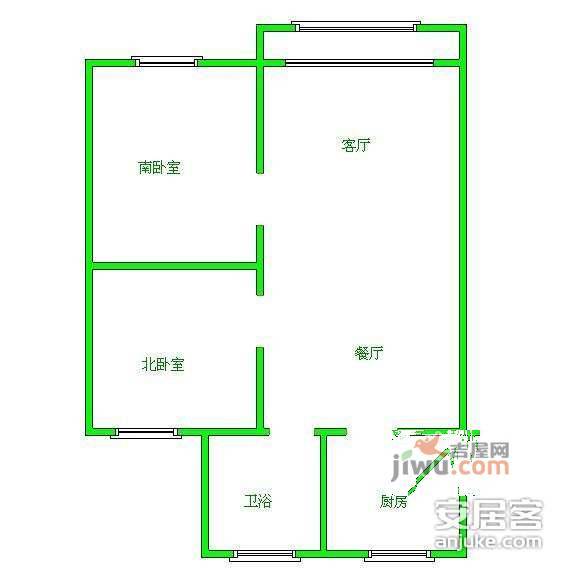 新泾家苑2室1厅1卫户型图