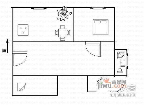 新泾家苑2室1厅1卫户型图