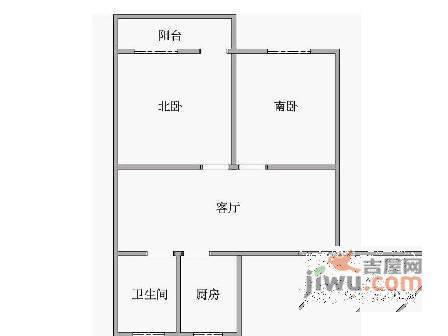 张径小区2室1厅1卫75㎡户型图