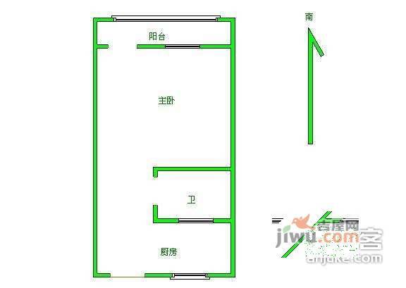 永馨小区1室1厅1卫45㎡户型图