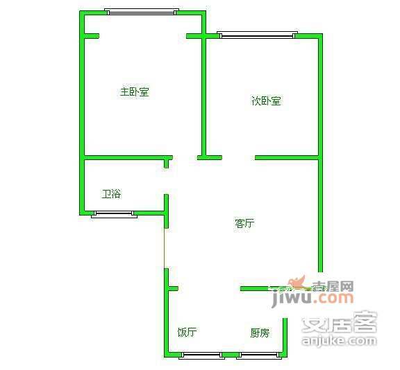 剑河小区2室1厅1卫76㎡户型图