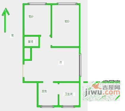 紫竹小区2室2厅1卫83㎡户型图