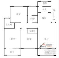 铭晖西郊苑3室2厅2卫160㎡户型图