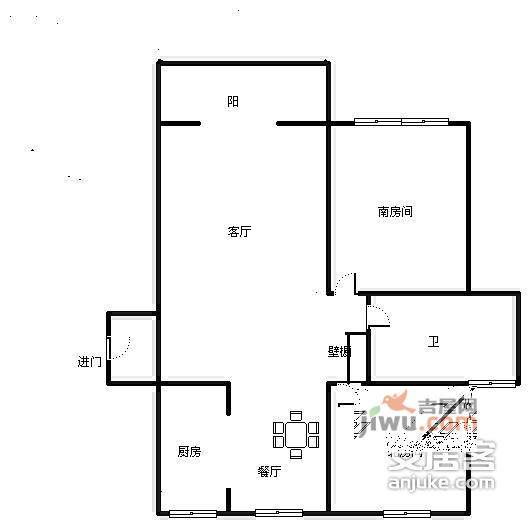 协虹苑2室2厅1卫97㎡户型图