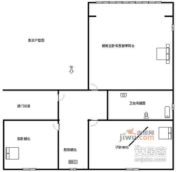 仙逸小区3室0厅1卫户型图