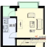 新世纪广场1室1厅1卫户型图