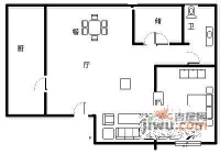 衡辰公寓1室1厅1卫65㎡户型图