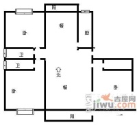 樱园晶舍3室2厅2卫126㎡户型图