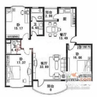 威宁花苑2室2厅2卫125㎡户型图