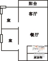 天山公寓2室2厅1卫109㎡户型图