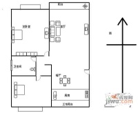 宝地新品居2室2厅1卫90㎡户型图