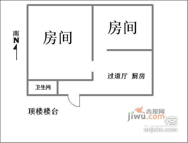 新华路公房2室0厅1卫31㎡户型图