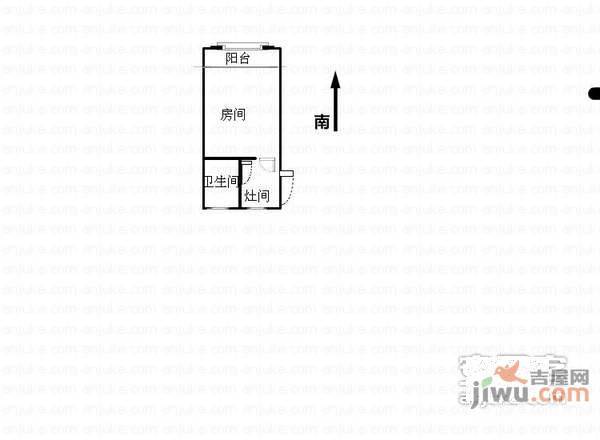 安顺路231弄小区1室0厅1卫33㎡户型图